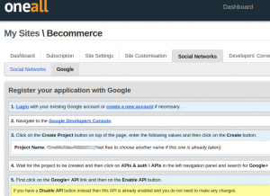 instrucciones facilitadas para la solicitud de las claves a Google.