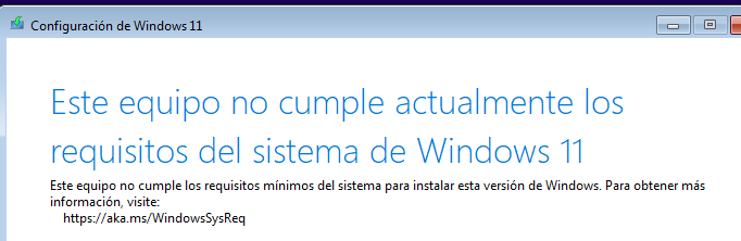 Este equipo no cumple actualmente con los requisitos mínimos del sistema de Windows 11 instalando en VirtualBox 7.0 Ubuntu