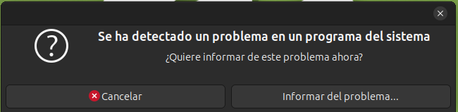 Cada vez que inicio Linux me aparece una ventanita de error después de abrir sesión diciéndome si quiero comunicar el error